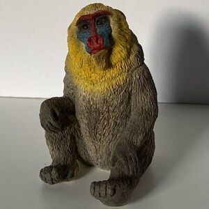 Mandrill Monkey Figure Animal Figurine Resin Primate Zoo Ape 4” Tall Colorful